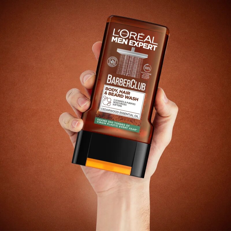 L’Oréal Paris Men Expert Barber Club gel za prhanje za moške za lase brado in telo 300 ml