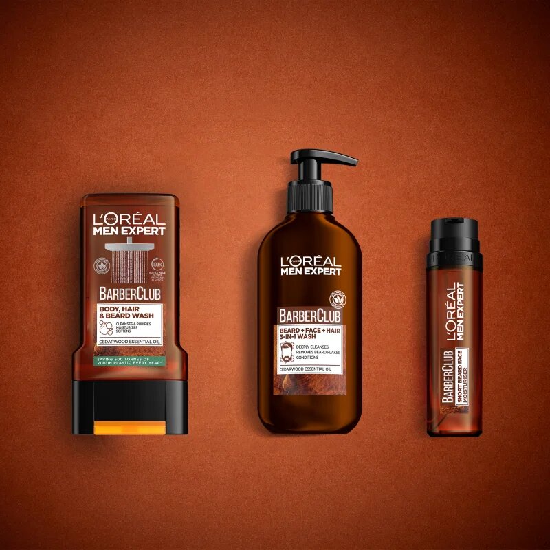 L’Oréal Paris Men Expert Barber Club gel za prhanje za moške za lase brado in telo 300 ml