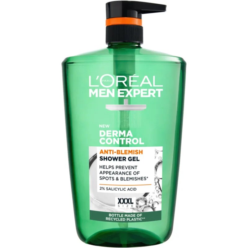 L’Oréal Paris Men Expert Derma Control gel za prhanje primerno tudi za občutljivo in problematično kožo 1000 ml