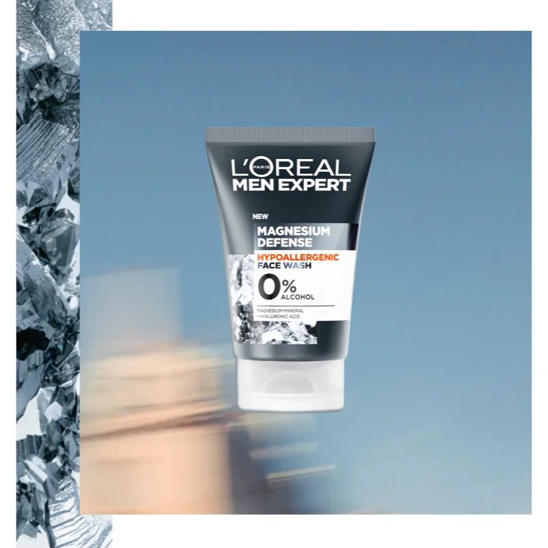 L’Oréal Paris Men Expert Magnesium Defence gel za umivanje obraza za moške 100 ml