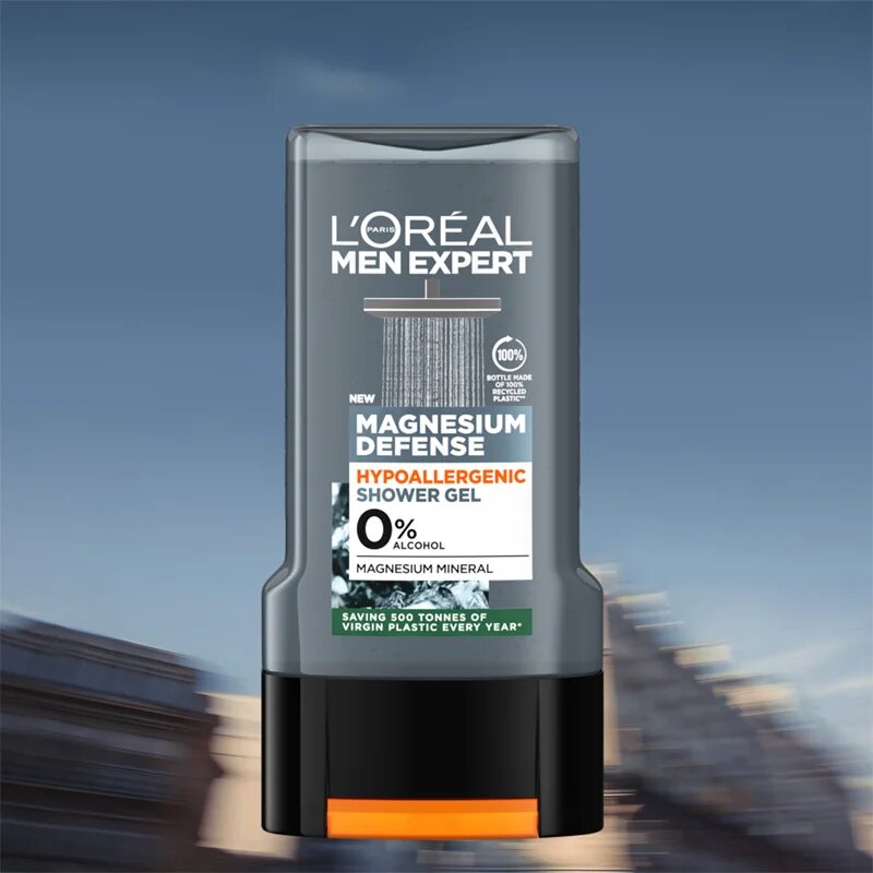 L’Oréal Paris Men Expert Magnesium Defence hipoalergenski gel za prhanje za moške 300 ml