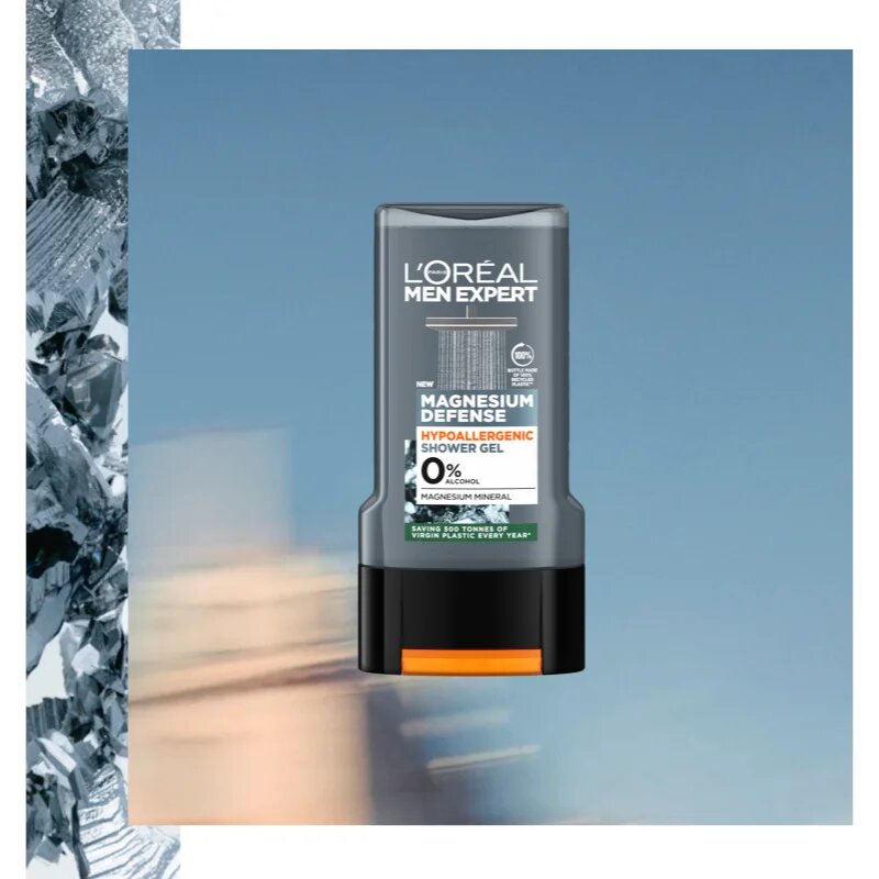 L’Oréal Paris Men Expert Magnesium Defence hipoalergenski gel za prhanje za moške 300 ml