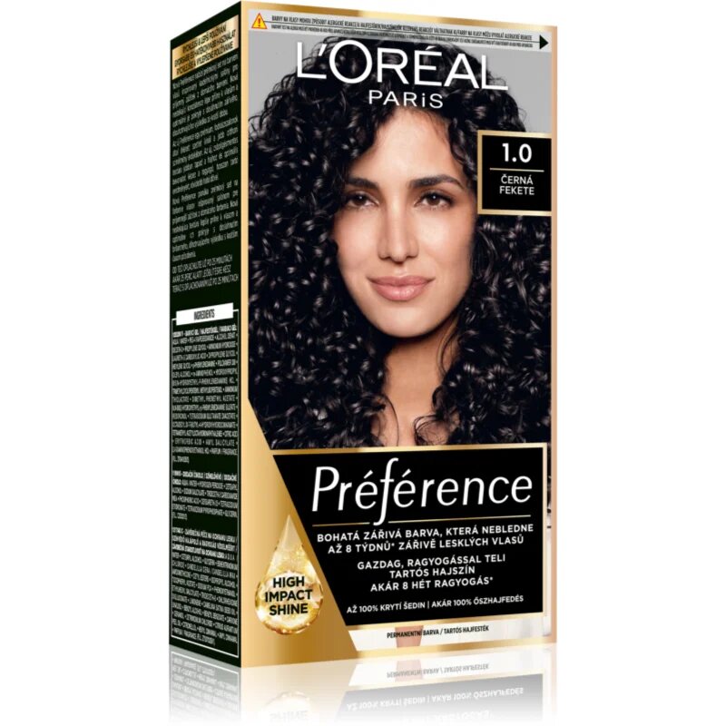 L’Oréal Paris Préférence barva za lase odtenek 1 Black 1 kos