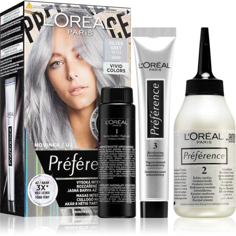 L’Oréal Paris Préférence Vivids barva za lase odtenek 10.112 silver grey 1 kos