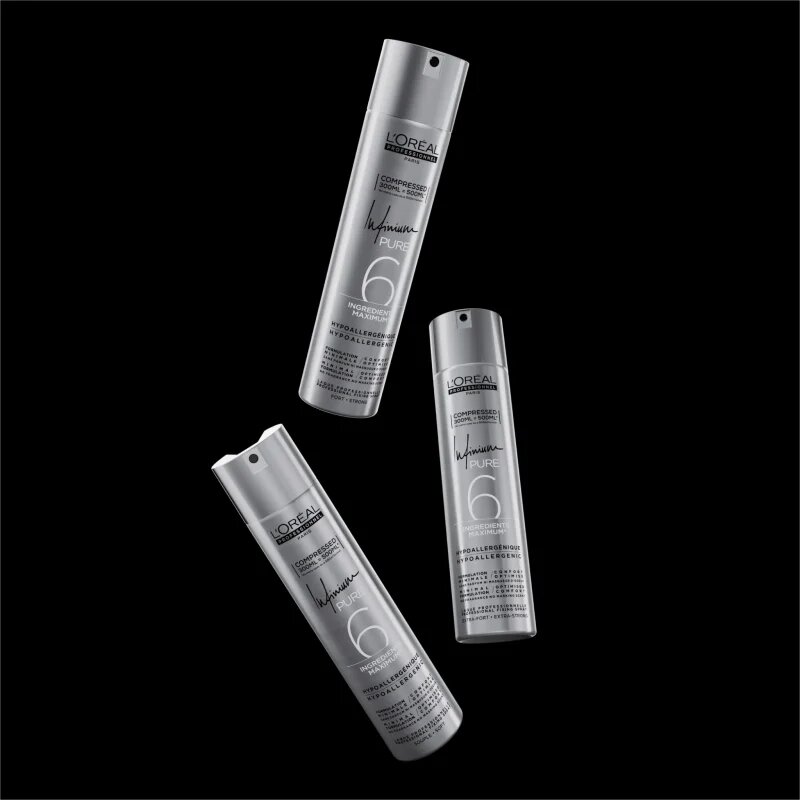 L’Oréal Professionnel Infinium Pure hipoalergenski lak za lase z močnim utrjevanjem brez dišav 300 ml