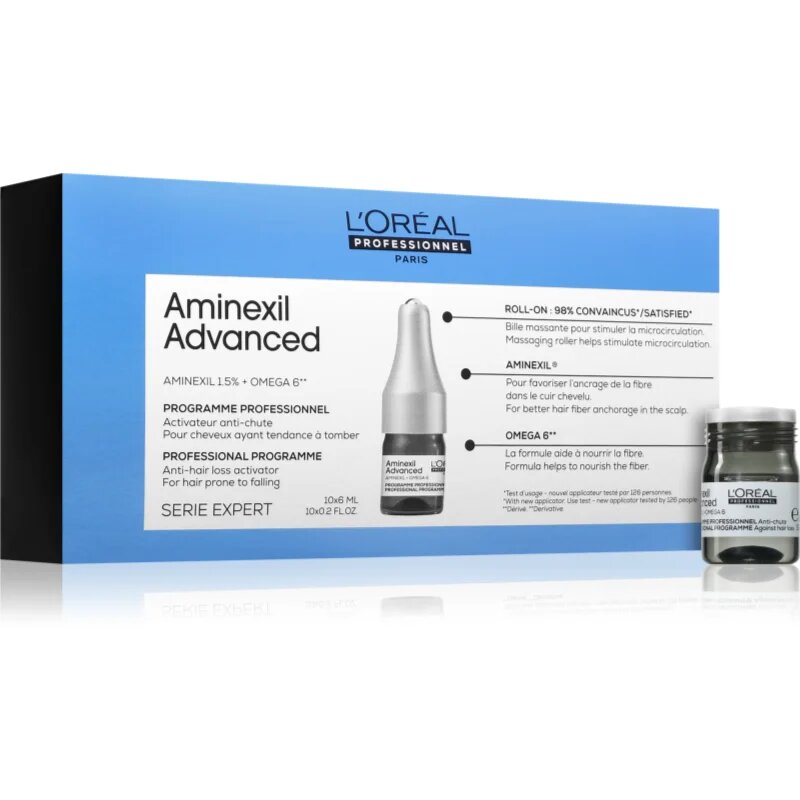 L’Oréal Professionnel Serie Expert Aminexil Advanced ampule za okrepitev in rast las 10x6 ml