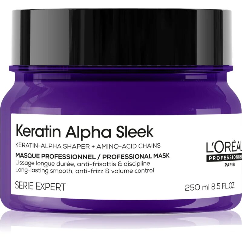 L’Oréal Professionnel Serie Expert Keratin Alpha Sleek hranilna maska za gladek videz las 250 ml
