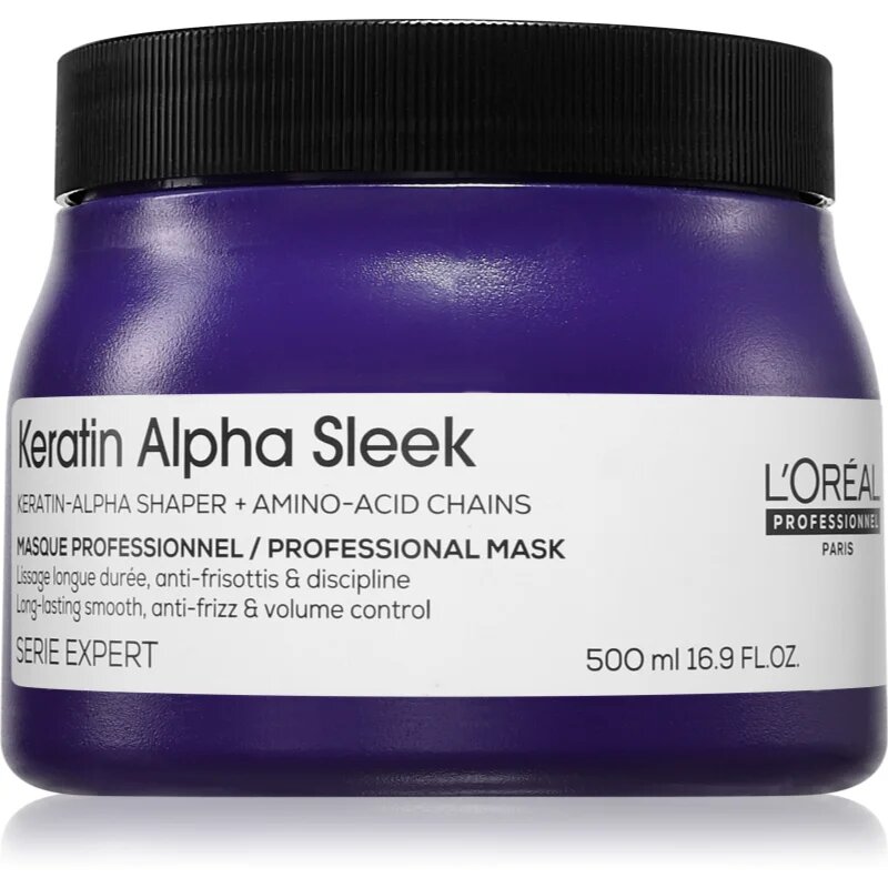 L’Oréal Professionnel Serie Expert Keratin Alpha Sleek hranilna maska za gladek videz las 500 ml