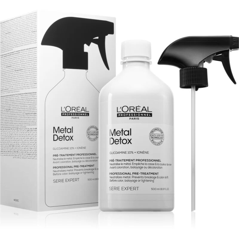 L’Oréal Professionnel Serie Expert Metal Detox pripravno pršilo za nevtralizacijo medeninastih podtonov 10% Glicoamine 500 ml