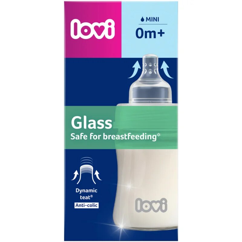 LOVI Glass steklenička za dojenčke 0m+ 150 ml