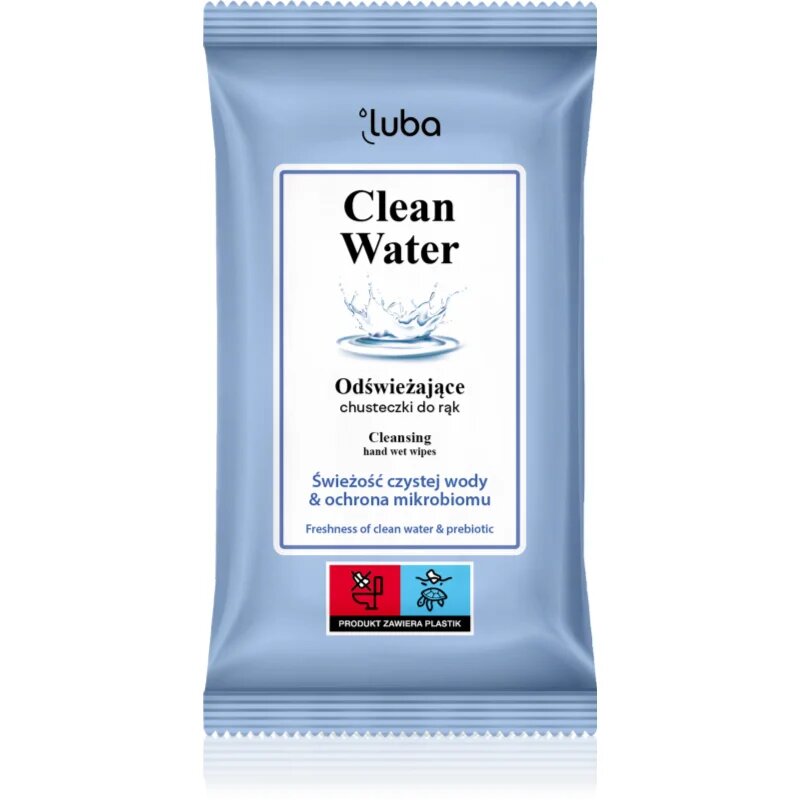 Luba Clean Water Wet Wipes Refreshing vlažni čistilni robčki 15 kos