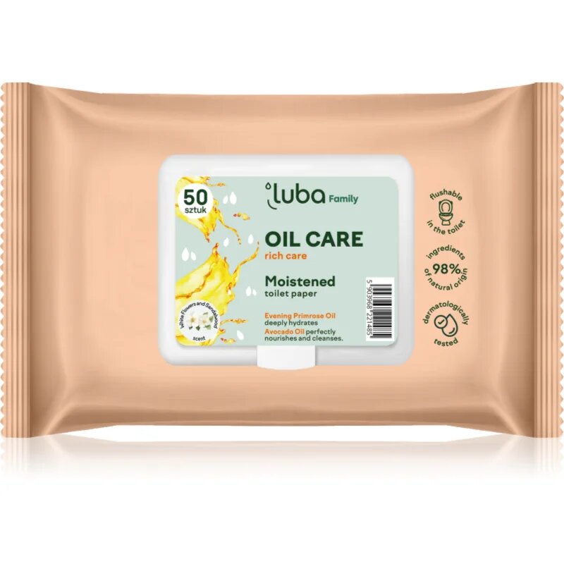 Luba Family Oil Care vlažilni toaletni papir 50 kos