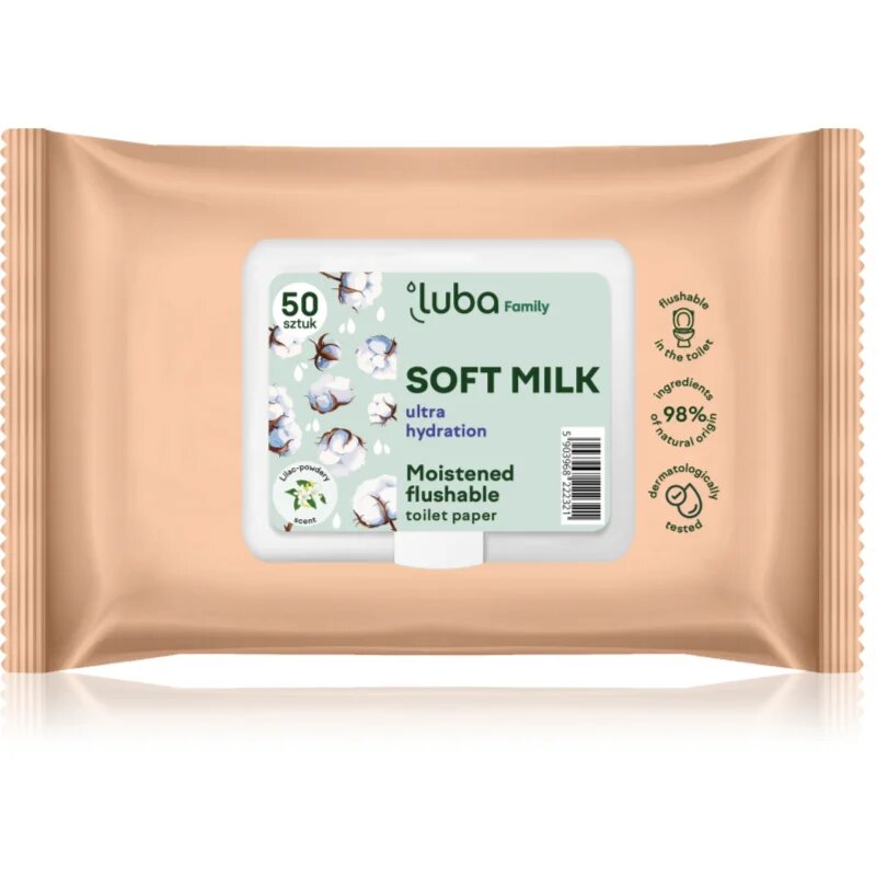 Luba Family Soft Milk vlažilni toaletni papir 50 kos