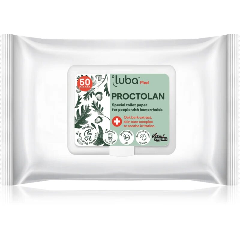 Luba Med Proctolan vlažilni toaletni papir pri hemoroidih 50 kos
