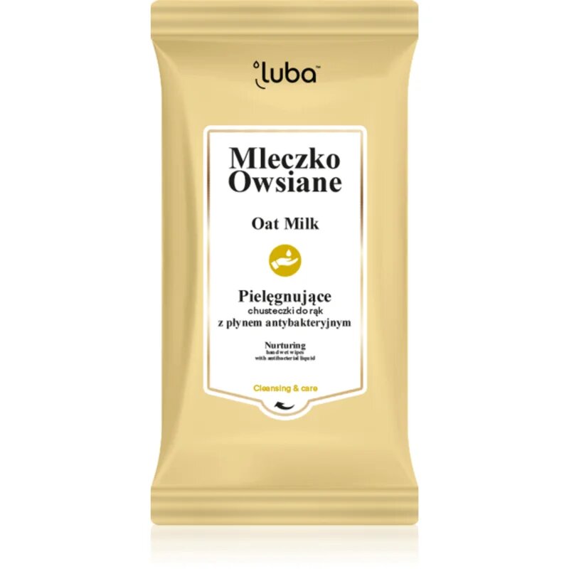 Luba Oat Milk Wet Wipes for Hands with Antibacterial Liquid vlažni robčki s protibakterijskim učinkom 15 kos