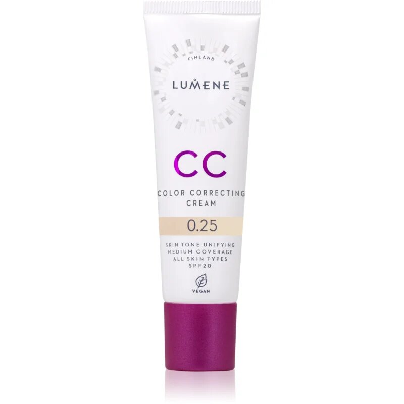 Lumene CC Color Correcting Cream CC krema za poenoten ten kože SPF 20 odtenek 0.25 (Neutral) 30 ml