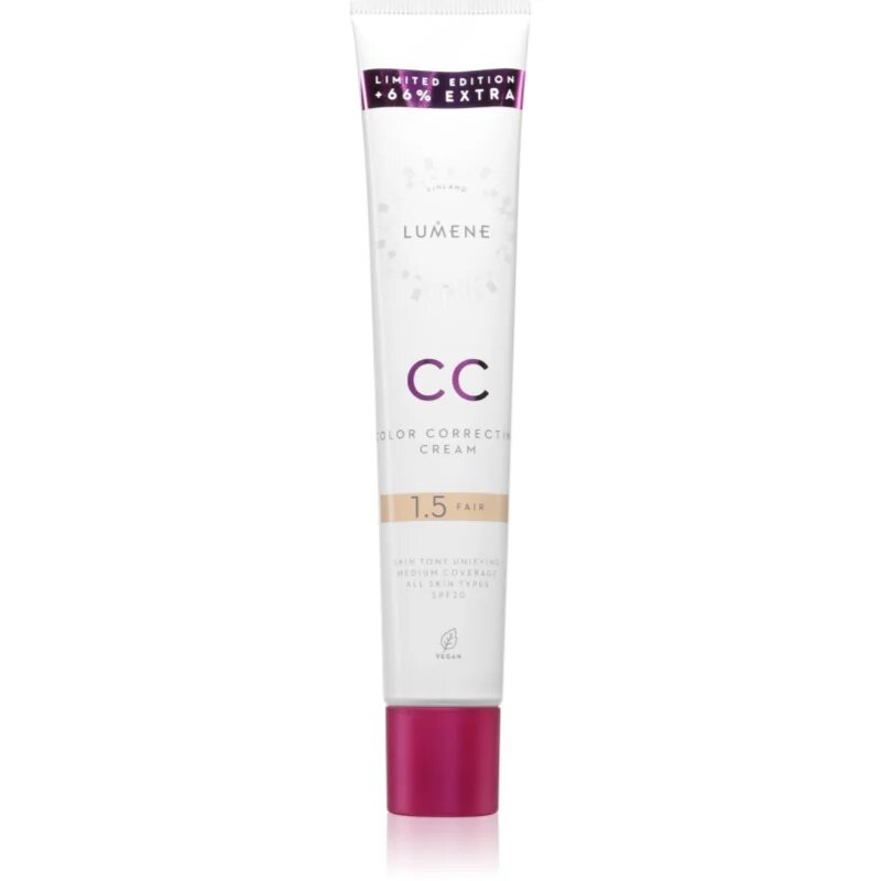 Lumene CC Color Correcting Cream CC krema za poenoten ten kože SPF 20 odtenek 1.5 Fair (Warm) 50 ml