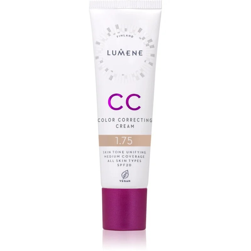 Lumene CC Color Correcting Cream CC krema za poenoten ten kože SPF 20 odtenek 1.75 (Neutral) 30 ml
