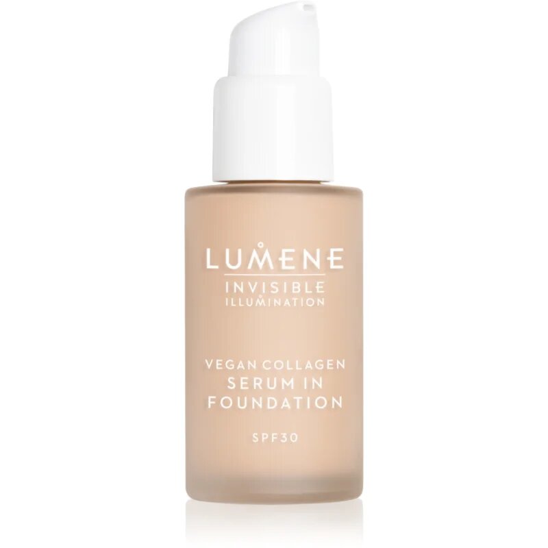 Lumene Invisible Illumination Vegan Collagen Serum in Foundation lahki tekoči puder s hranilnim učinkom SPF 30 1.5 30 ml