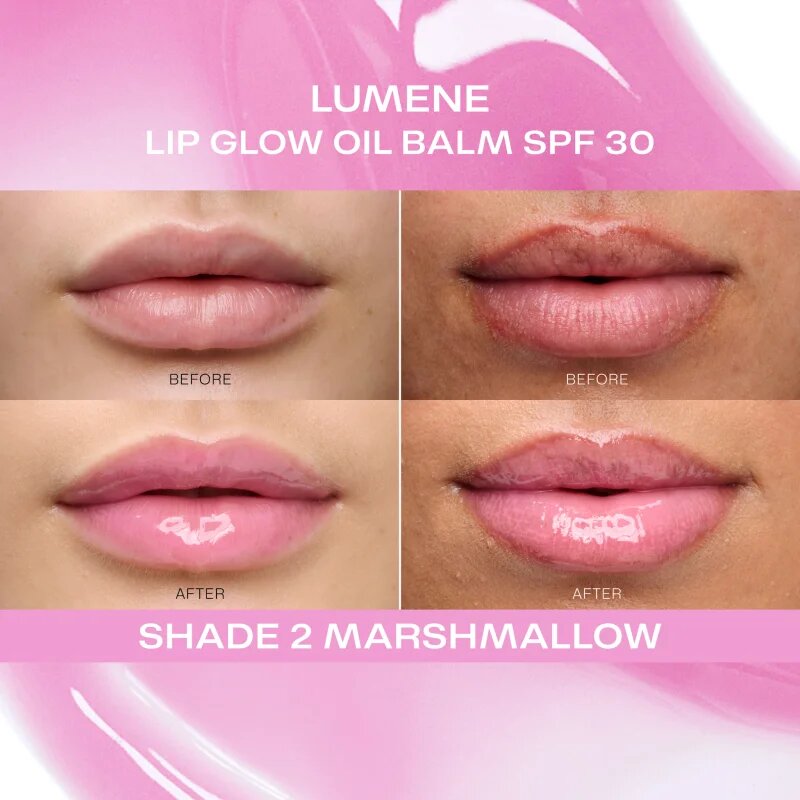 Lumene Lip Glow Oil Balm tonirno olje za ustnice SPF 30 odtenek 2 Marshmallow 10 ml