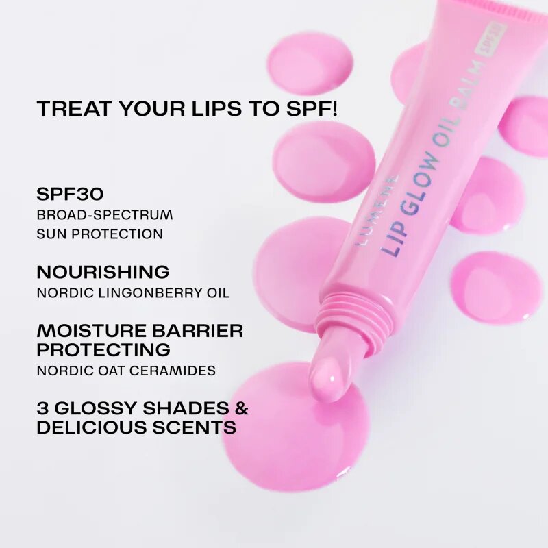 Lumene Lip Glow Oil Balm tonirno olje za ustnice SPF 30 odtenek 2 Marshmallow 10 ml