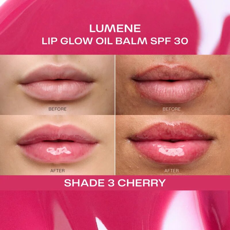 Lumene Lip Glow Oil Balm tonirno olje za ustnice SPF 30 odtenek 3 Cherry 10 ml