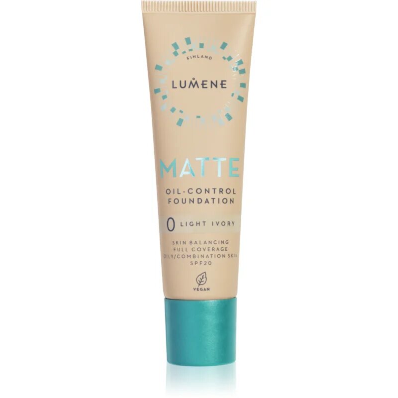 Lumene Matte Oil-Control matirajoči tekoči puder SPF 20 odtenek 0 Light Ivory 30 ml