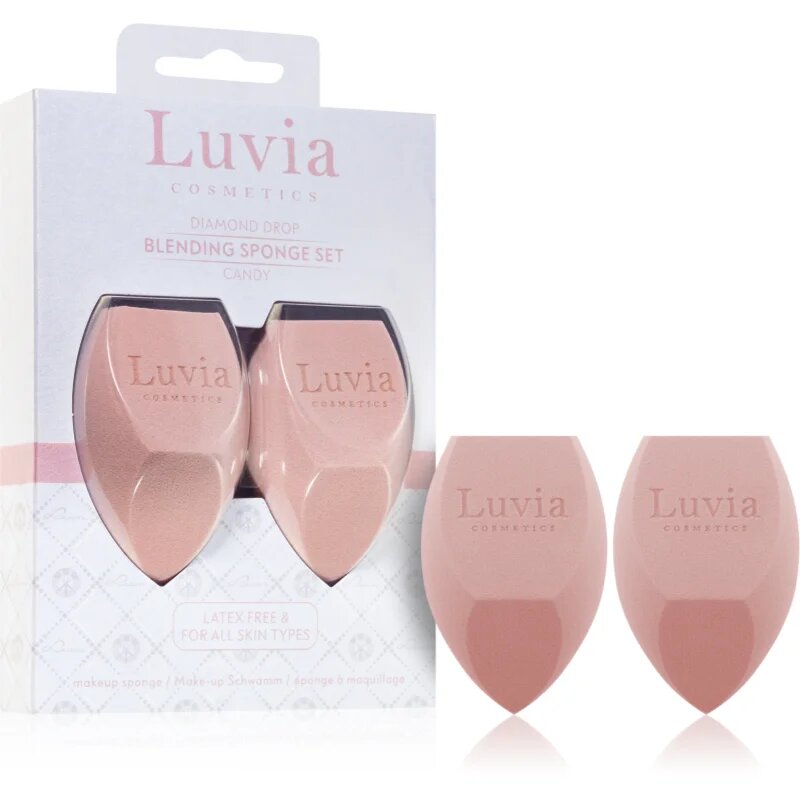 Luvia Cosmetics Diamond Drop Blending Sponge Set večnamenska gobica za make-up duo barva Candy 2 kos