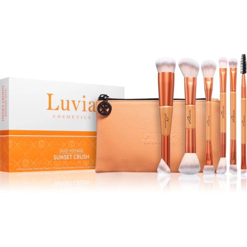 Luvia Cosmetics Duo Voyage set čopičev z etuijem Sunset Crush 7 kos