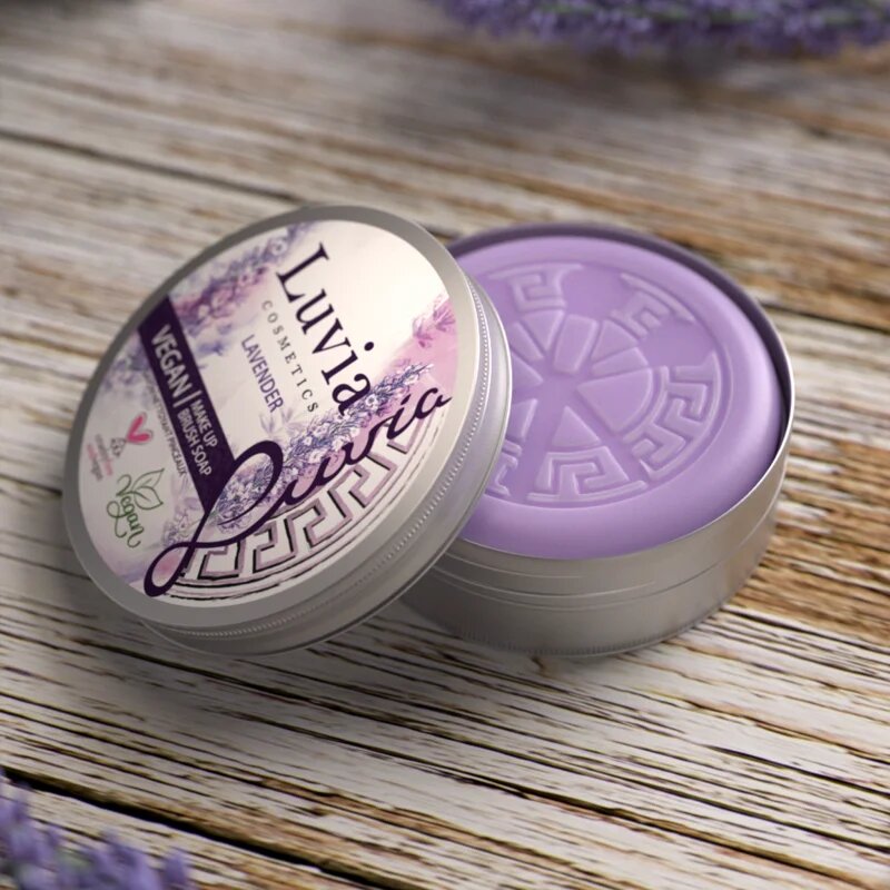 Luvia Cosmetics Lavender Brush Soap čistilno milo za kozmetične čopiče 100 g