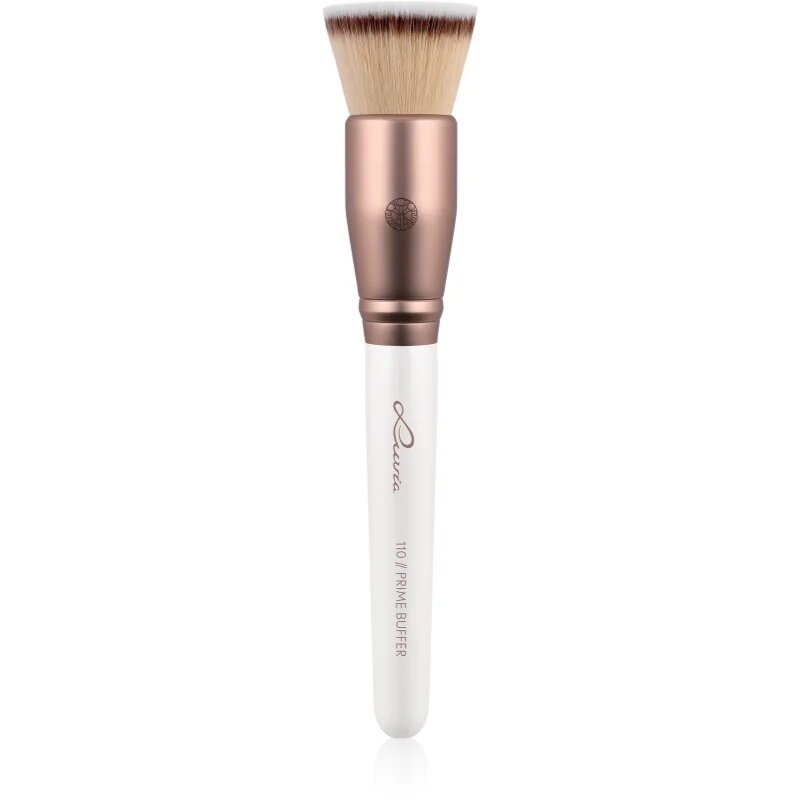 Luvia Cosmetics Prime Vegan Prime Buffer stožčasti čopič za tekoči puder Pearl White / Metallic Coffee Brown 1 kos