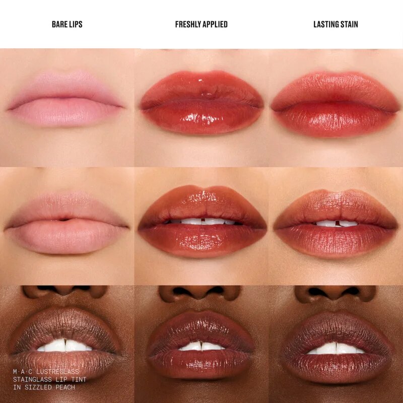 MAC Cosmetics Lustreglass Stainglass Lip Tint barva za ustnice odtenek Sizzled Peach 3 ml