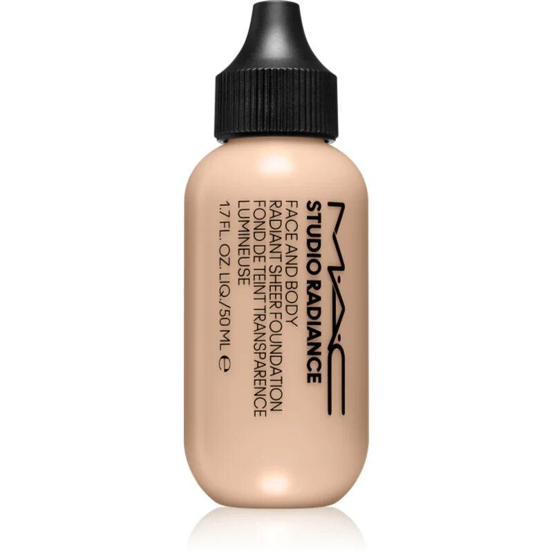MAC Cosmetics Studio Radiance Face and Body Radiant Sheer Foundation lahek tekoči puder za obraz in telo odtenek W0 50 ml