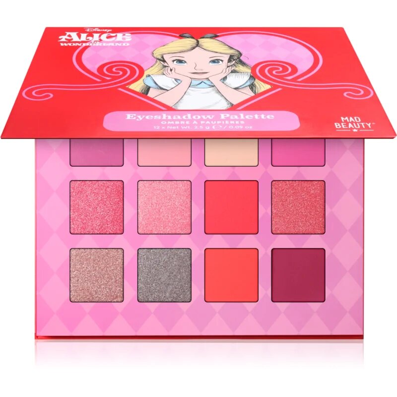 Mad Beauty Alice in Wonderland paleta senčil za oči 12x2.5 g