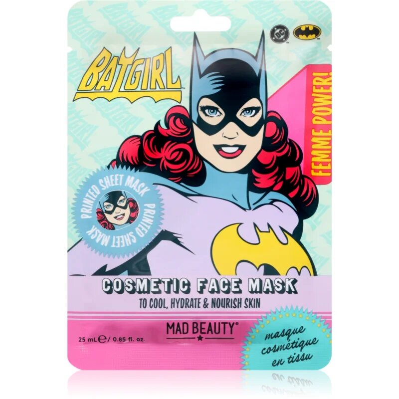 Mad Beauty DC Femme Power Batgirl vlažilna tekstilna maska 25 ml