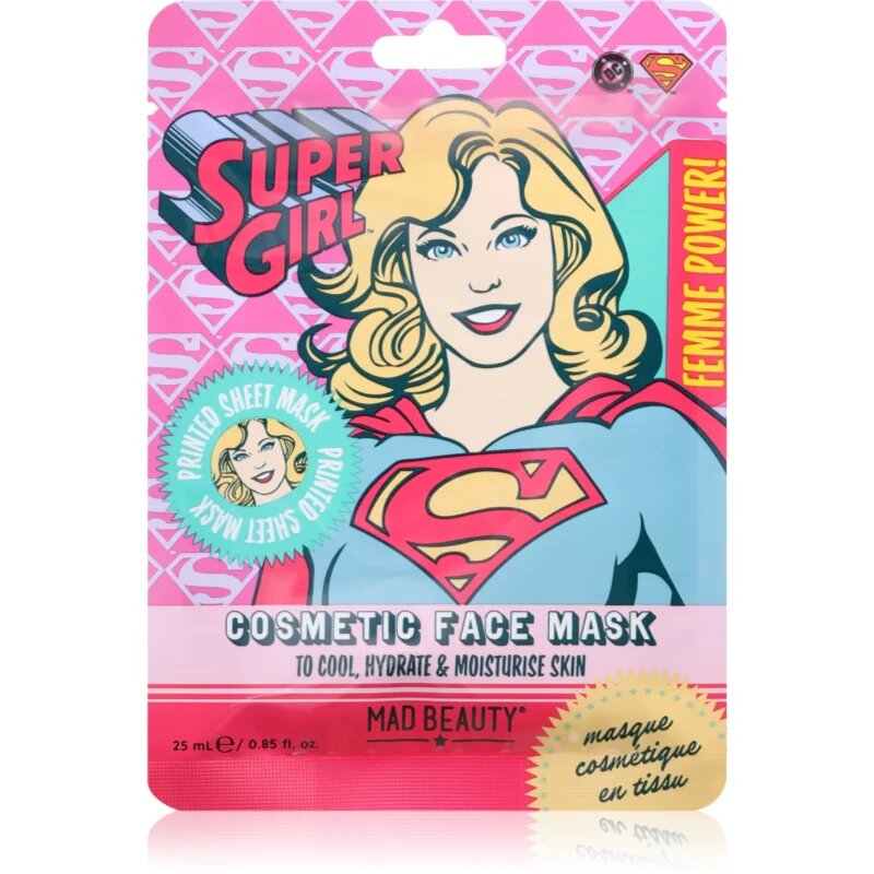 Mad Beauty DC Femme Power Supergirl vlažilna tekstilna maska 25 ml