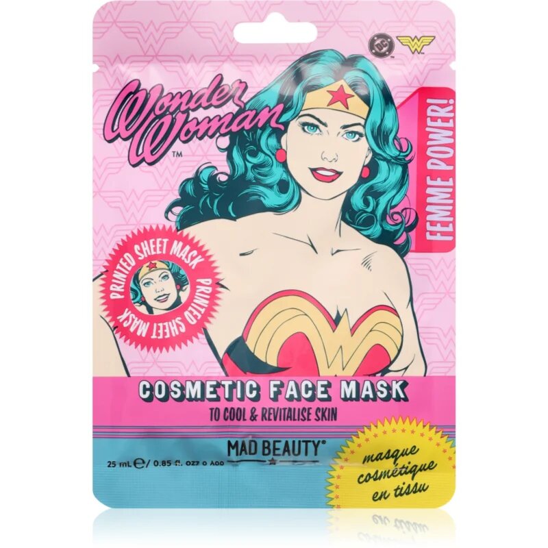 Mad Beauty DC Femme Power Wonder Woman vlažilna tekstilna maska 25 ml