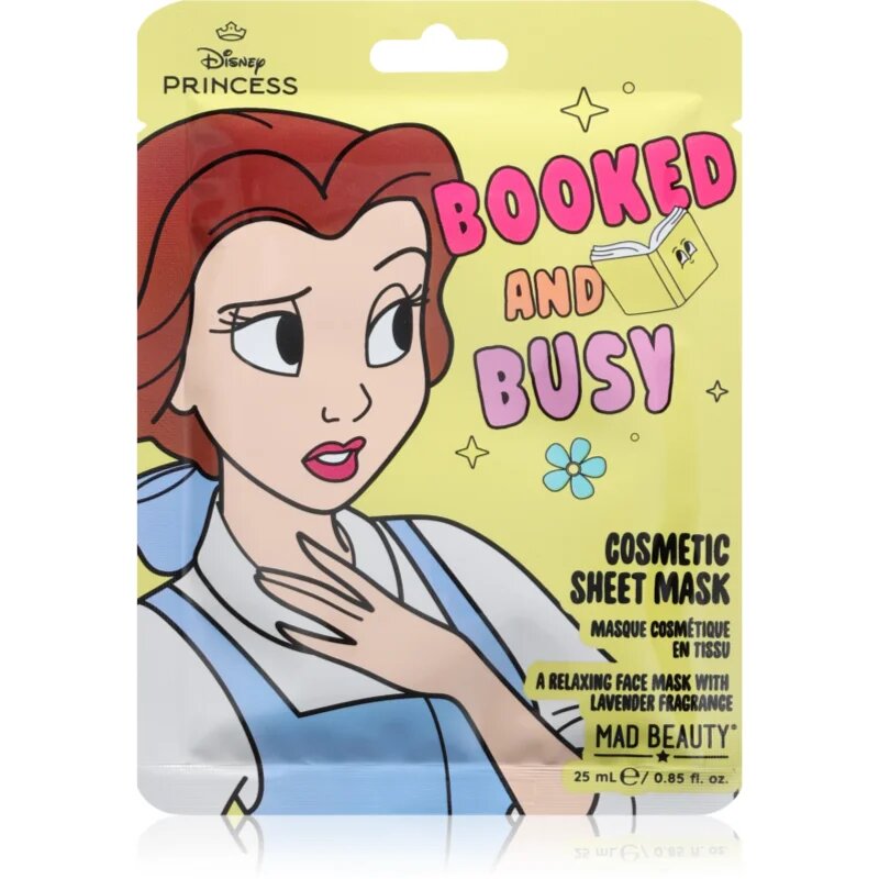 Mad Beauty Disney Princess Belle vlažilna tekstilna maska 25 ml