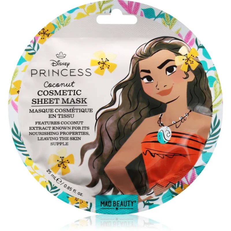 Mad Beauty Disney Princess Moana vlažilna tekstilna maska 25 ml