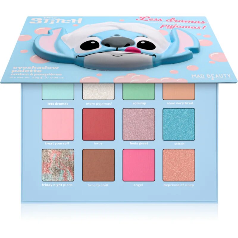 Mad Beauty Disney Stitch Pamper paleta senčil za oči 12x2.5 g