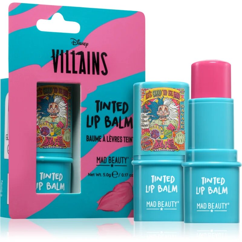 Mad Beauty Disney Villains Cruella tonirani balzam za ustnice 5 g