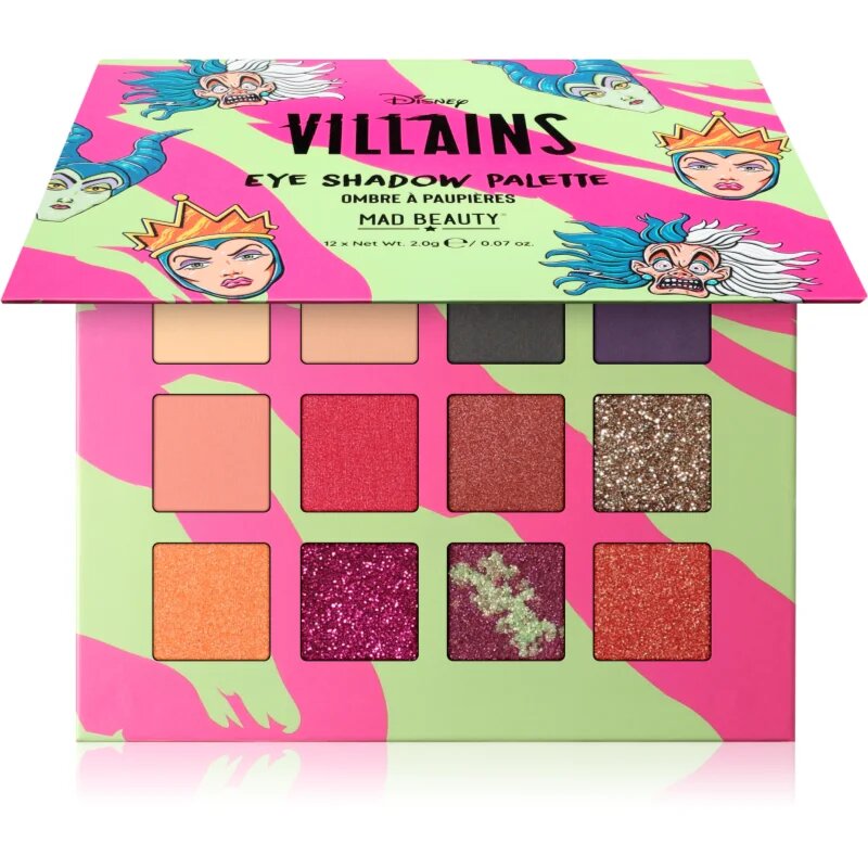 Mad Beauty Disney Villains paleta senčil za oči 12x2 g