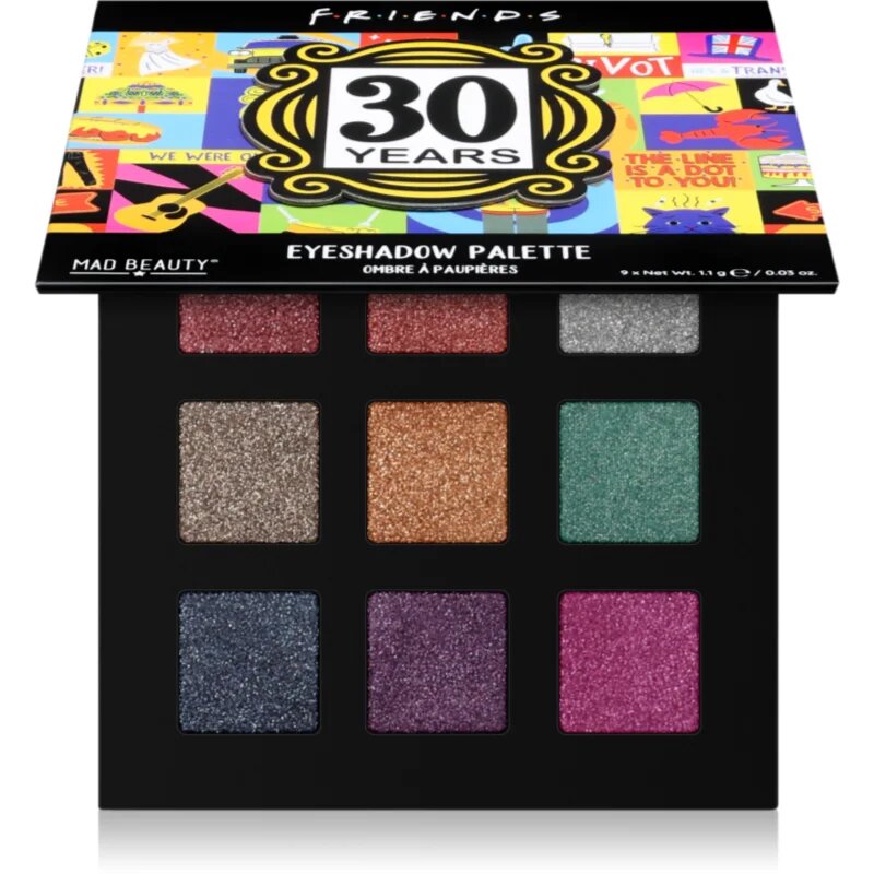 Mad Beauty Friends 30 Years paleta senčil za oči 9x1.1 g