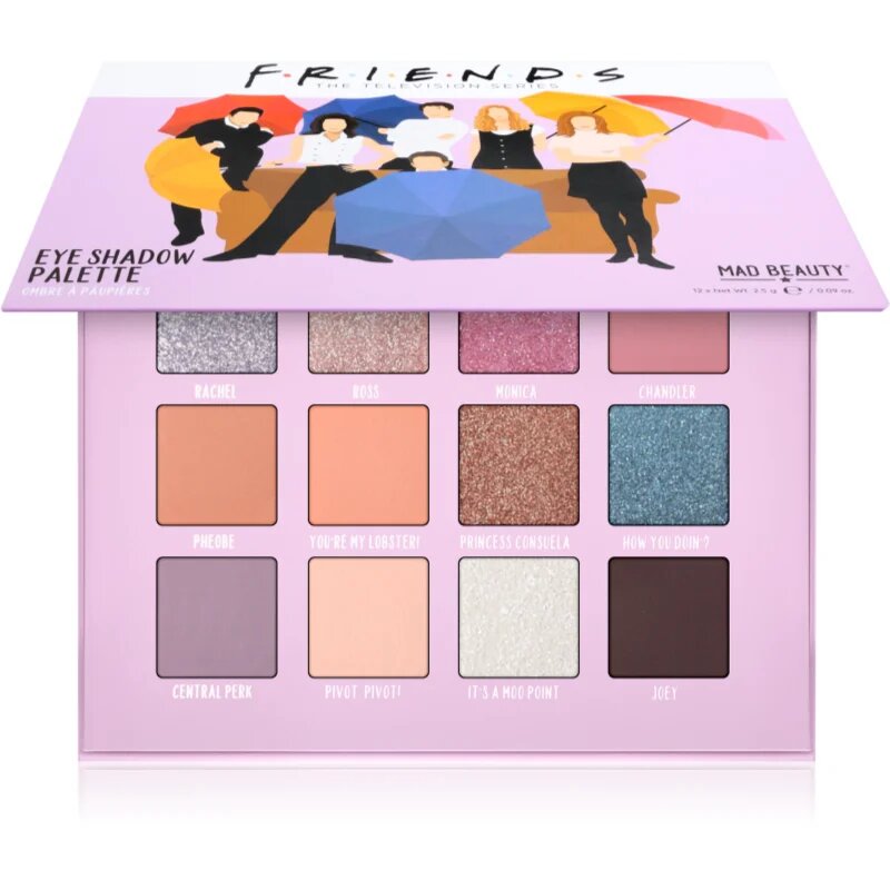 Mad Beauty Friends paleta senčil za oči 12x2.5 g