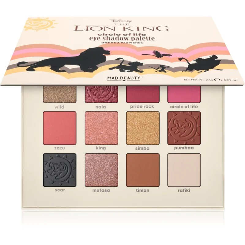 Mad Beauty Lion King Circle of Life paleta senčil za oči 12x2.5 g