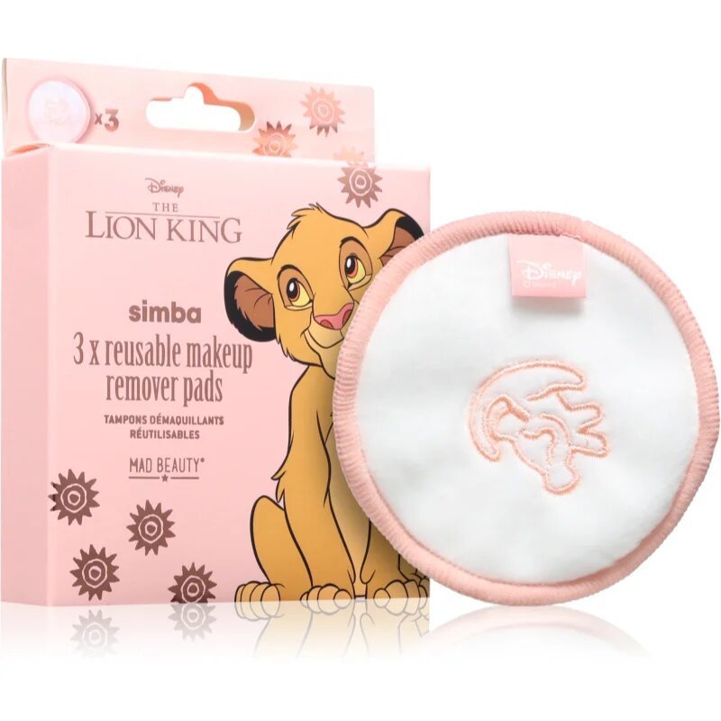Mad Beauty Lion King Simba blazinice za odstranjevanje ličil 3 kos