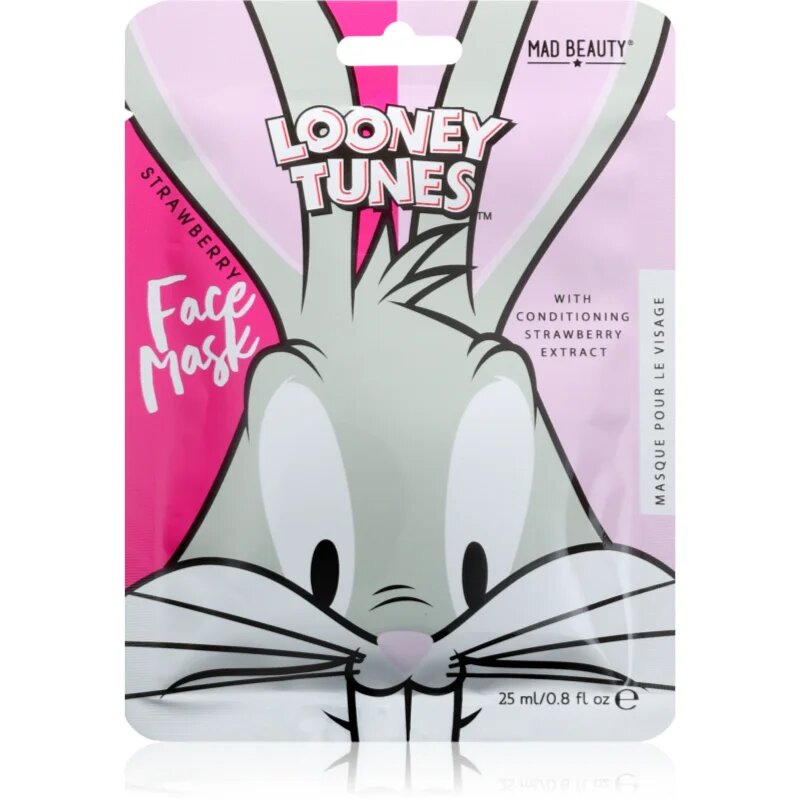 Mad Beauty Looney Tunes Bugs Bunny vlažilna tekstilna maska z revitalizacijskim učinkom 25 ml