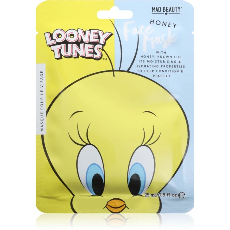 Mad Beauty Looney Tunes Tweety vlažilna tekstilna maska s pomirjajočim učinkom 25 ml