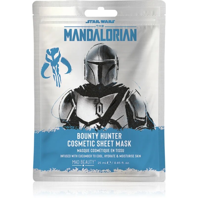 Mad Beauty Star Wars Mandalorian Silver Face Mask maska iz platna 25 ml
