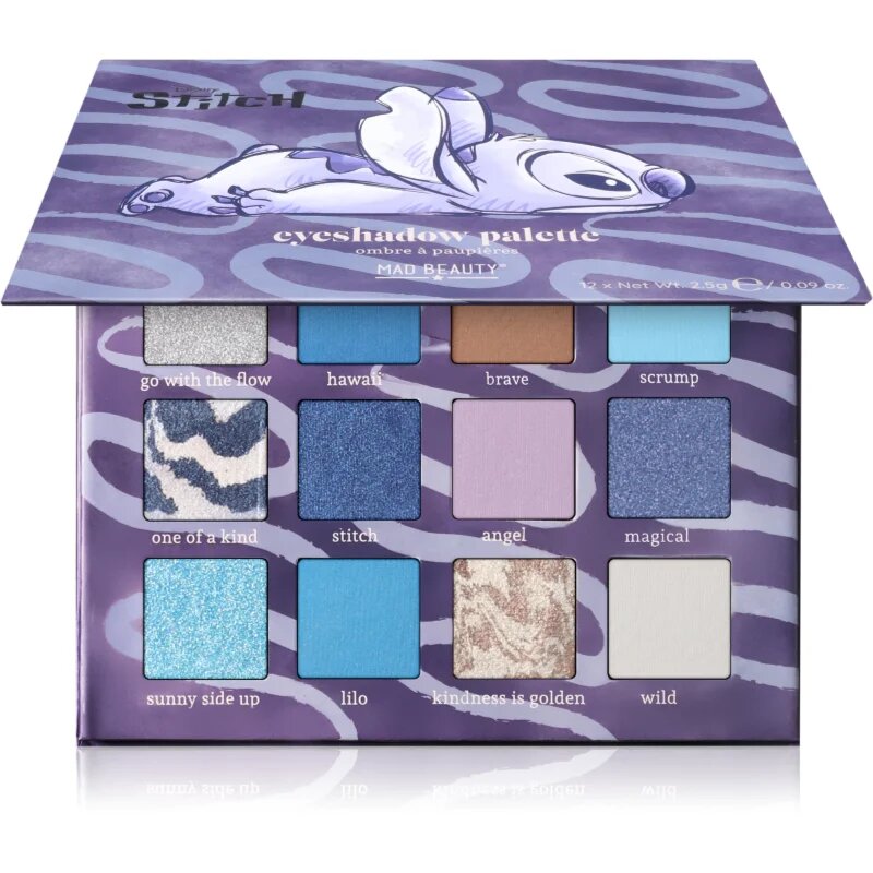 Mad Beauty Stitch Denim paleta senčil za oči 12x2.5 g